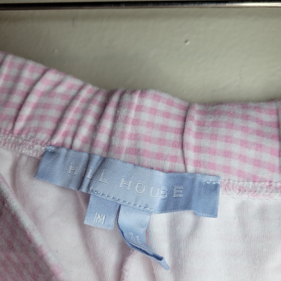 Hill House pink gingham pajama set, sz m - Picture 7 of 8